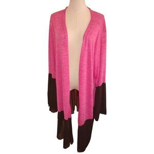Open Front Plus Size Chiffon Trimmed Cardigan Size 3X HOST PICK